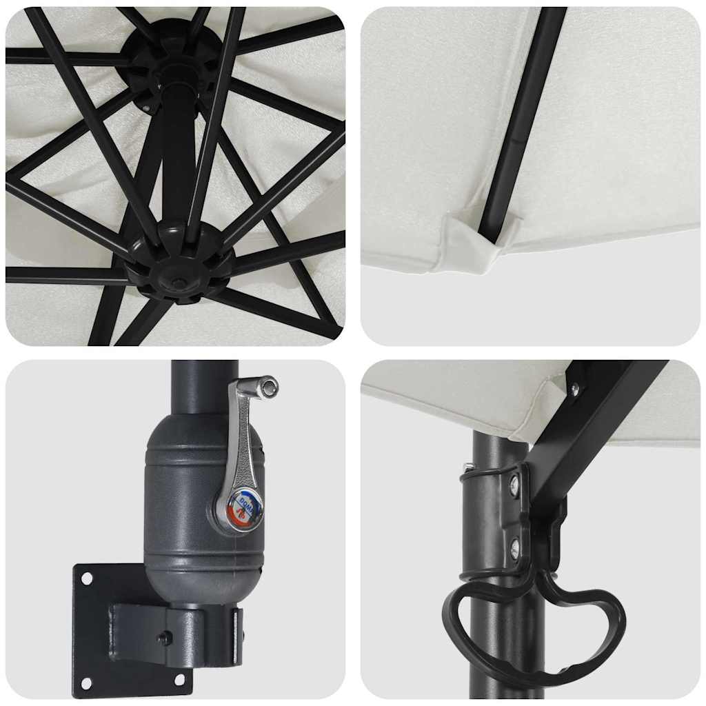 Kerti napernyő Beige és fekete 248 x 248 x 148 cm