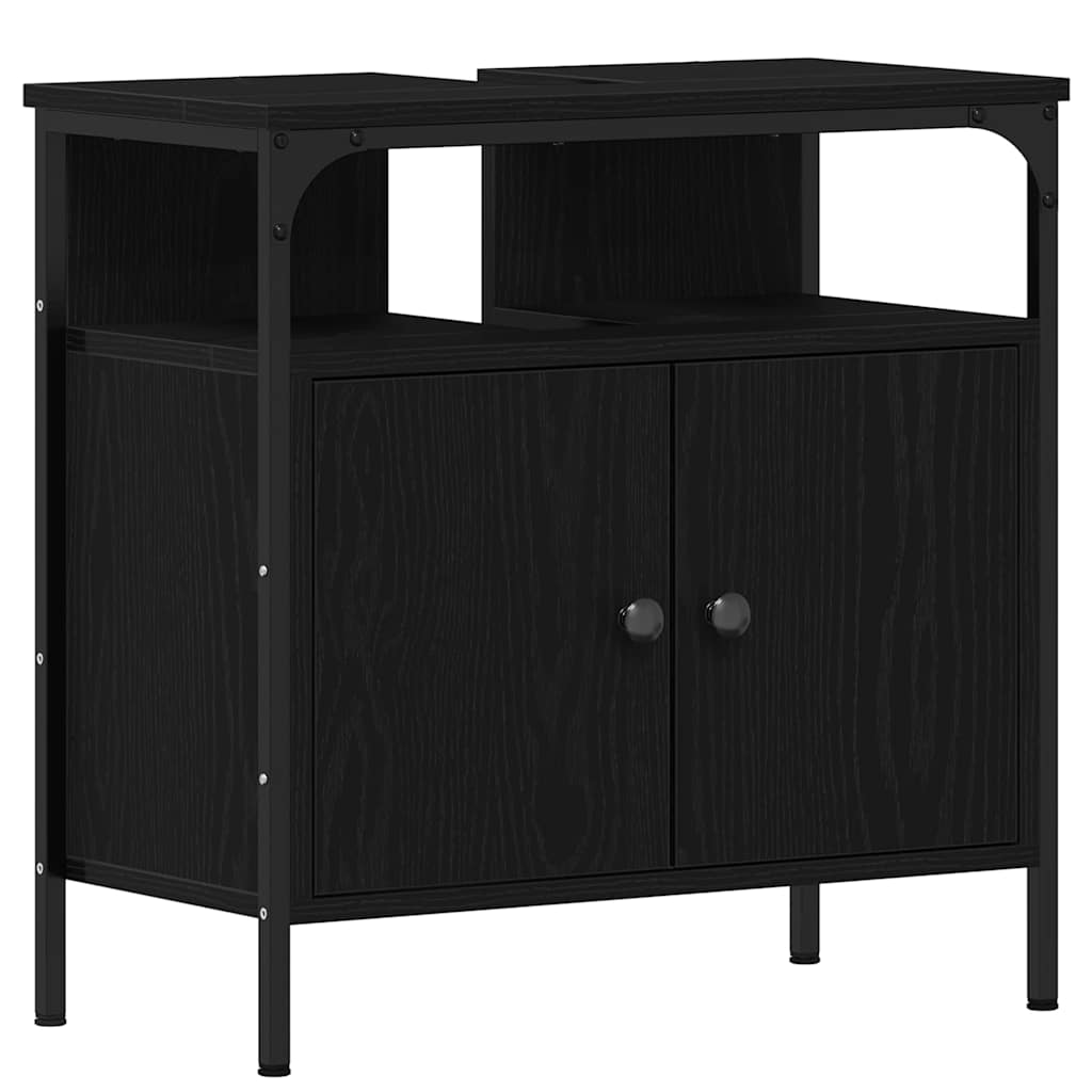 Fürdőszobai Mosdószekrények 3 pcs Fekete 80 x 30 x 60 cm