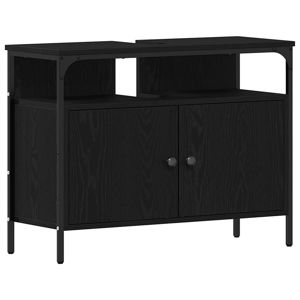 Fürdőszobai Mosdószekrények 3 pcs Fekete 80 x 30 x 60 cm