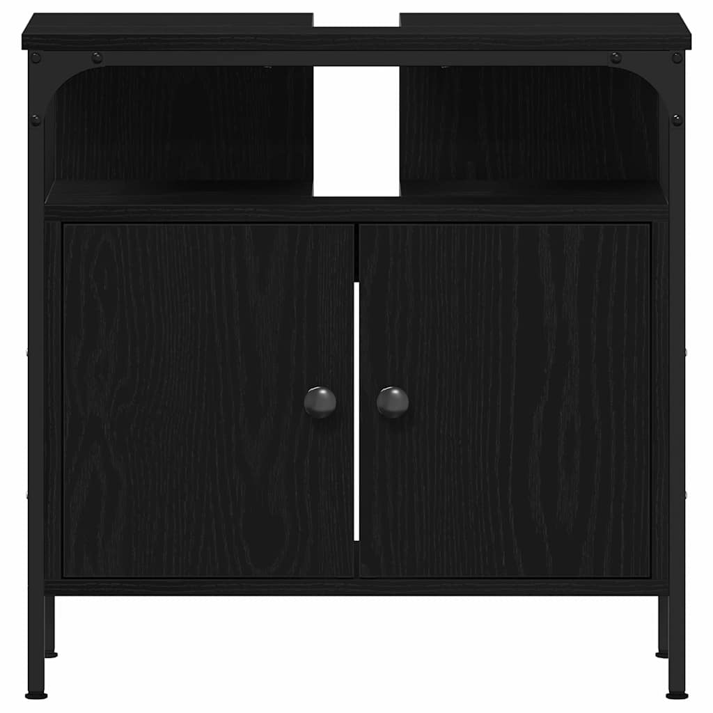 Fürdőszobai Mosdószekrények 3 pcs Fekete 80 x 30 x 60 cm