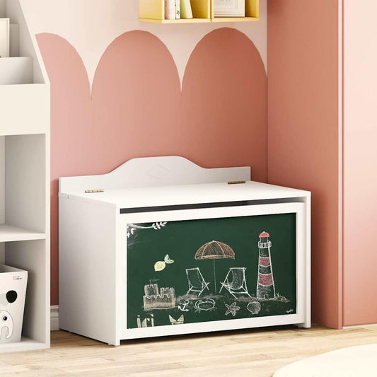 Játék Doboz tárolóval Fehér 73 x 33 x 55 cm Faanyag