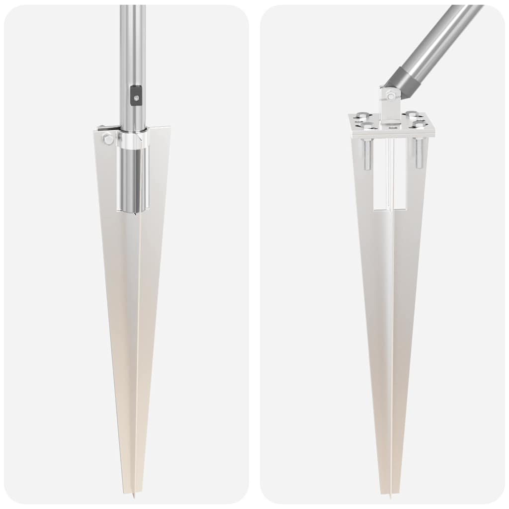 Kerítoszlopok 7 pcs Ezüst Ø32mm 60 cm Horganyzott acél