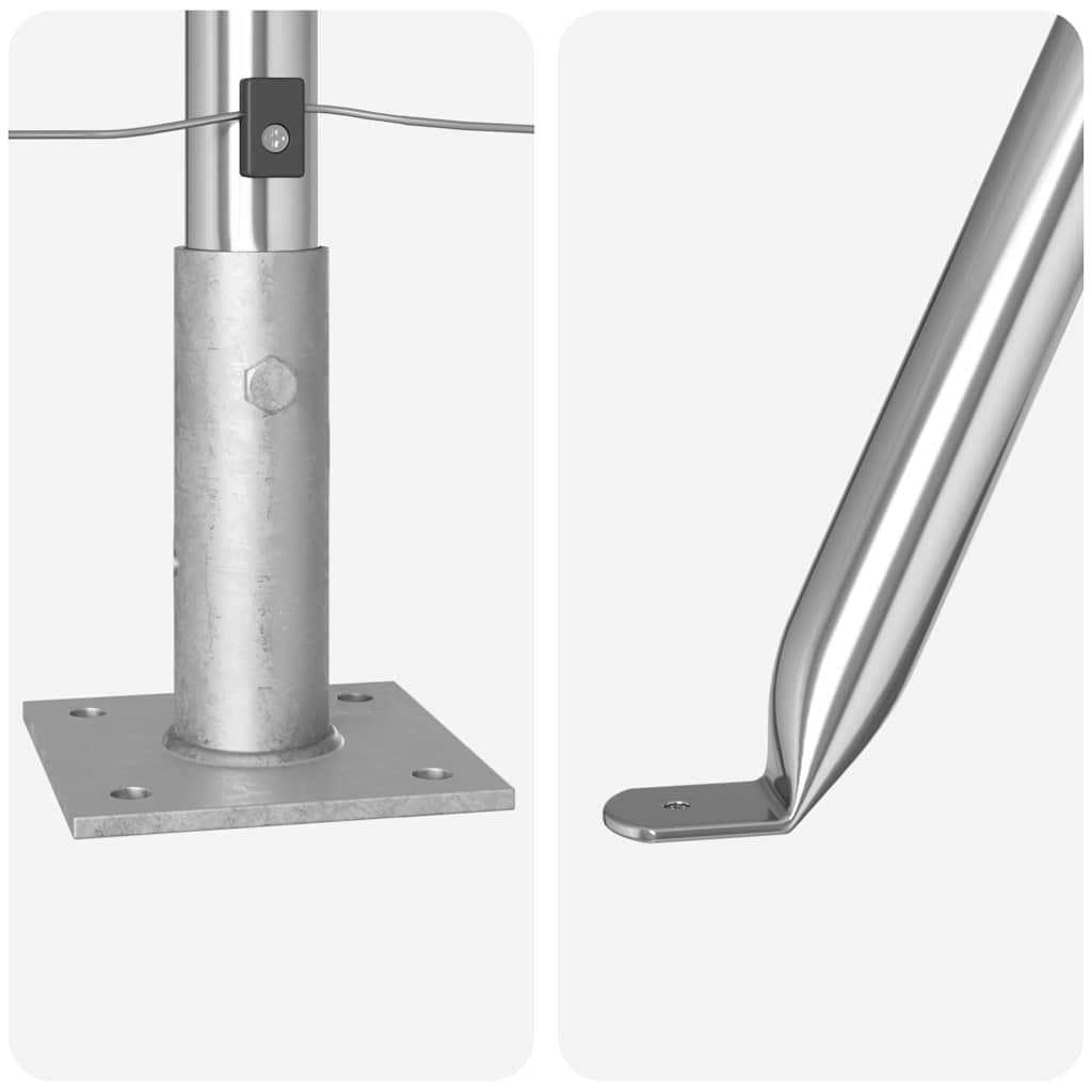 Kerítoszlopok 13 pcs Ezüst Ø32mm 110 cm Horganyzott acél