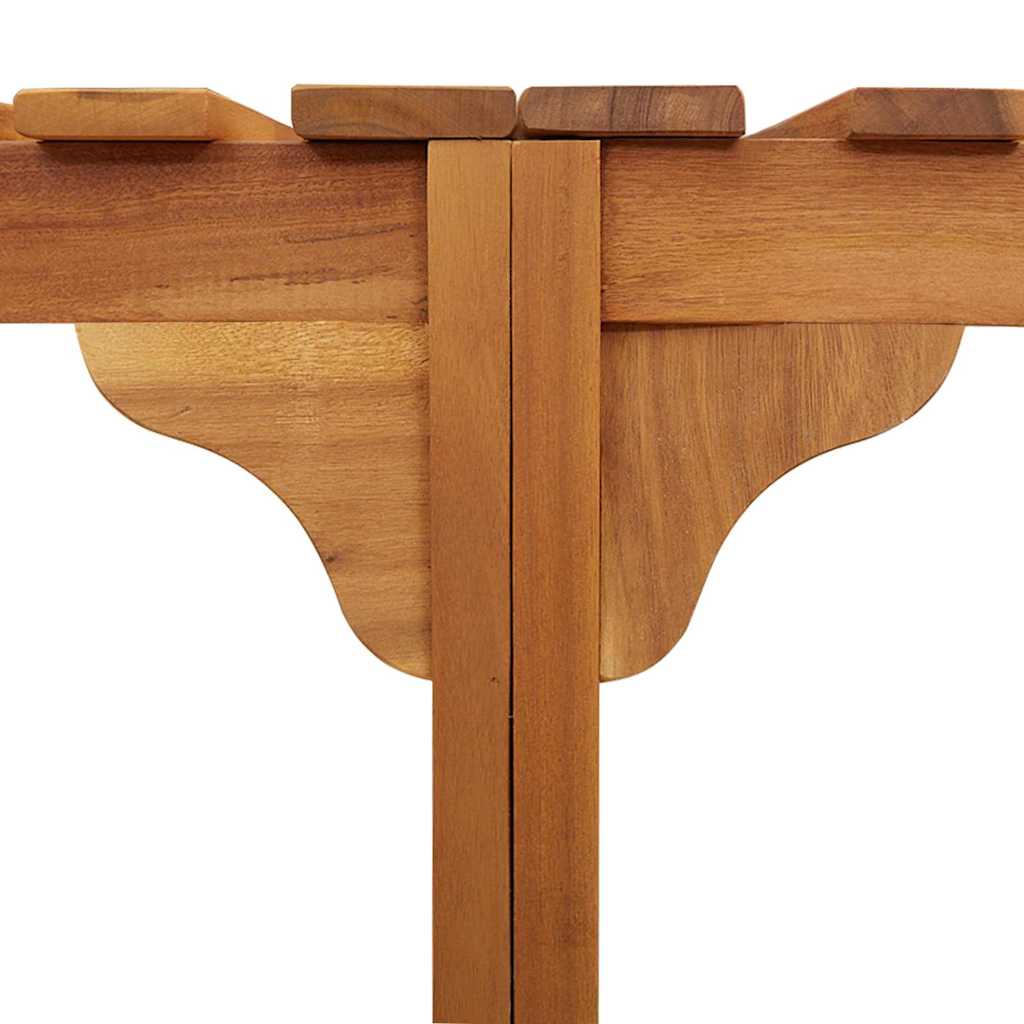 Kerek Meleg Vizes Kád Kerítés Barna Ø255 cm tömör akácfa