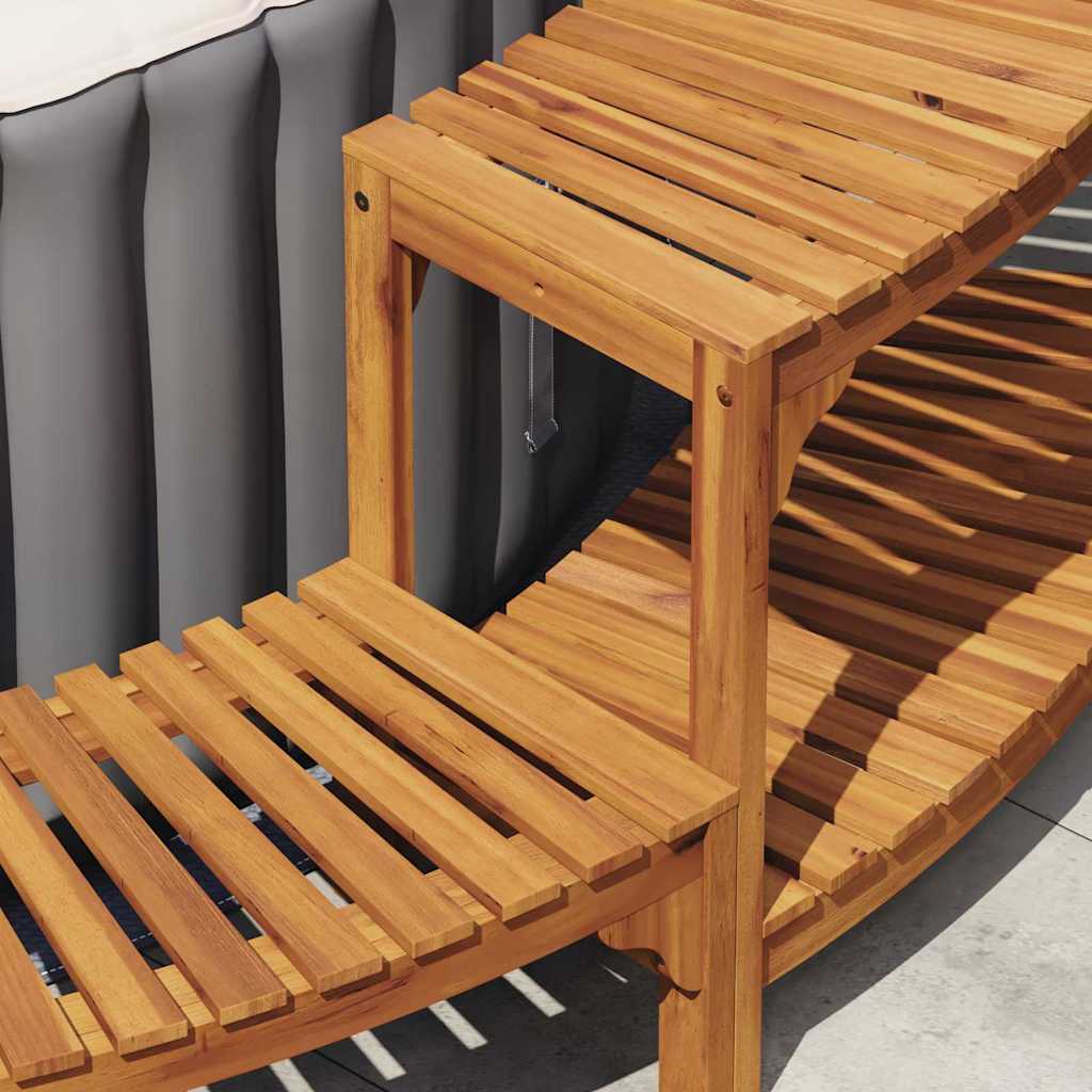 Kerek Meleg Vizes Kád Kerítés Barna Ø255 cm tömör akácfa