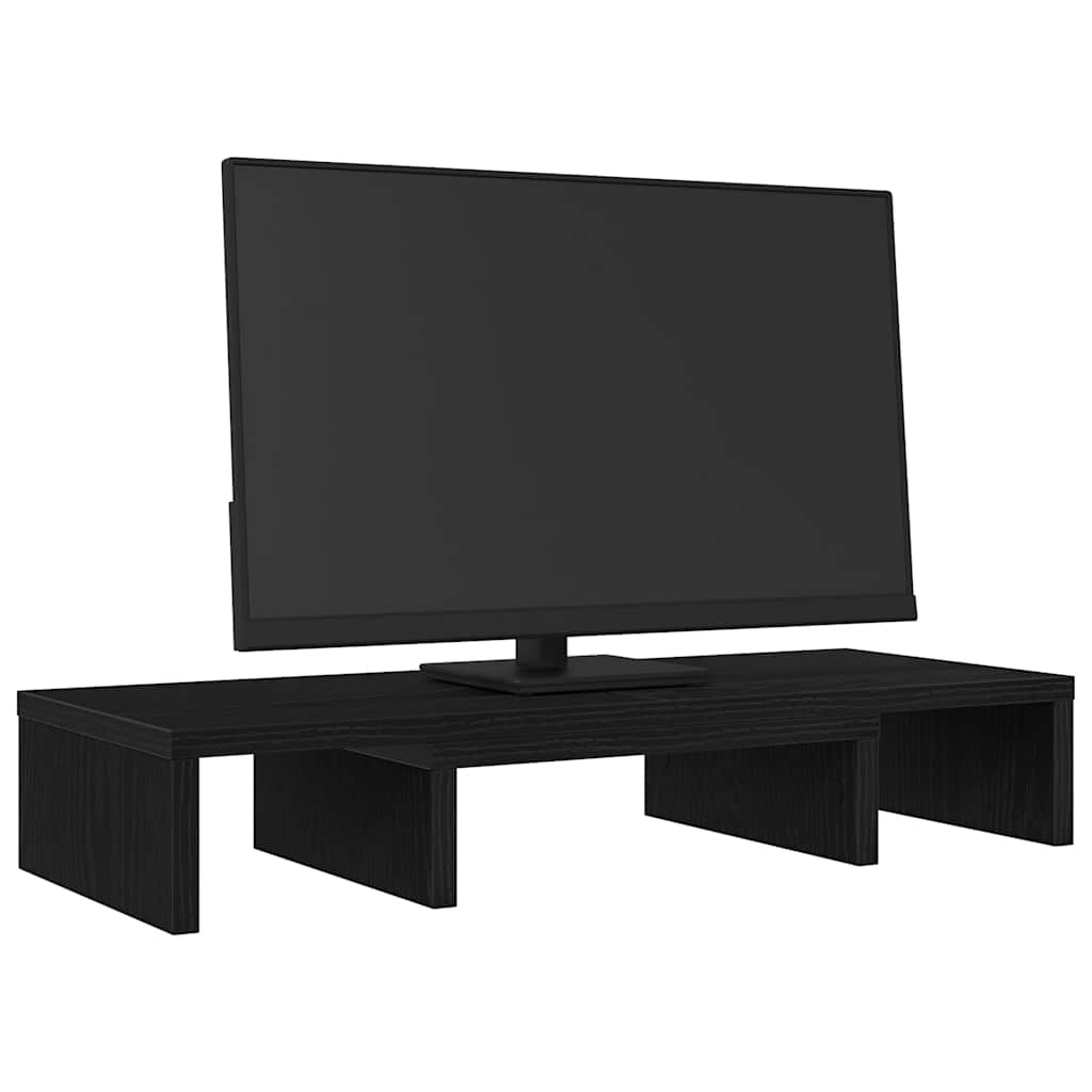 fekete tölgy szerelt fa állítható monitorállvány 60x24x10,5 cm