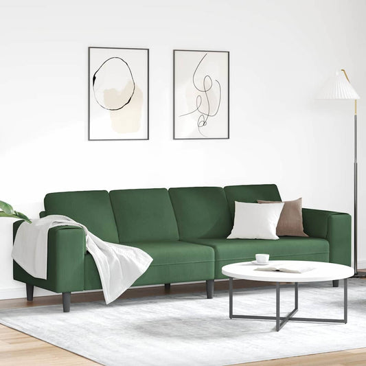 Szövet kanapé párnával Sötétzöld 208 cm Bársony anyag