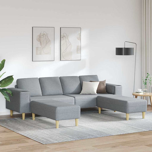 Kanapé Szett 3 pcs Világosszürke szövet