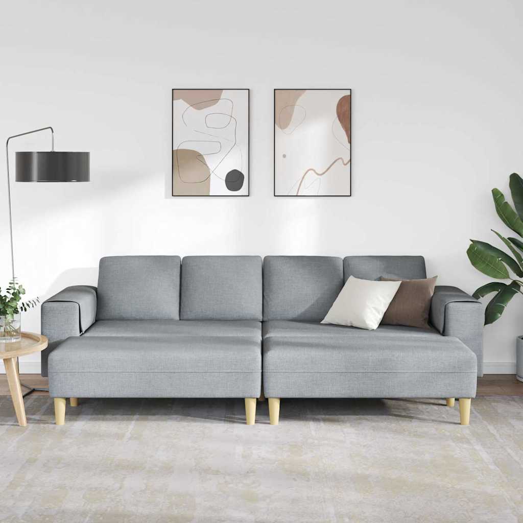 Kanapé Szett 3 pcs Világosszürke szövet
