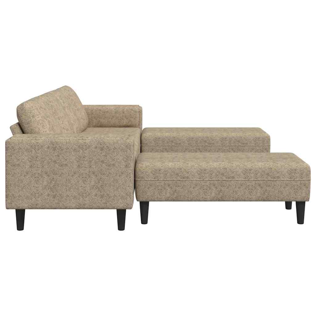 Kanapé Szett 3 pcs Világosszürke Műbőr velúr