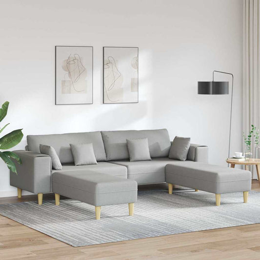 Szövet kanapé párnával 3 pcs Felhőszürke 208 cm szövet