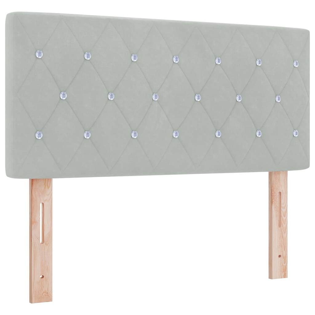 Bársony Fejtámla Argyle fejtámlával Világosszürke 90 cm Bársony