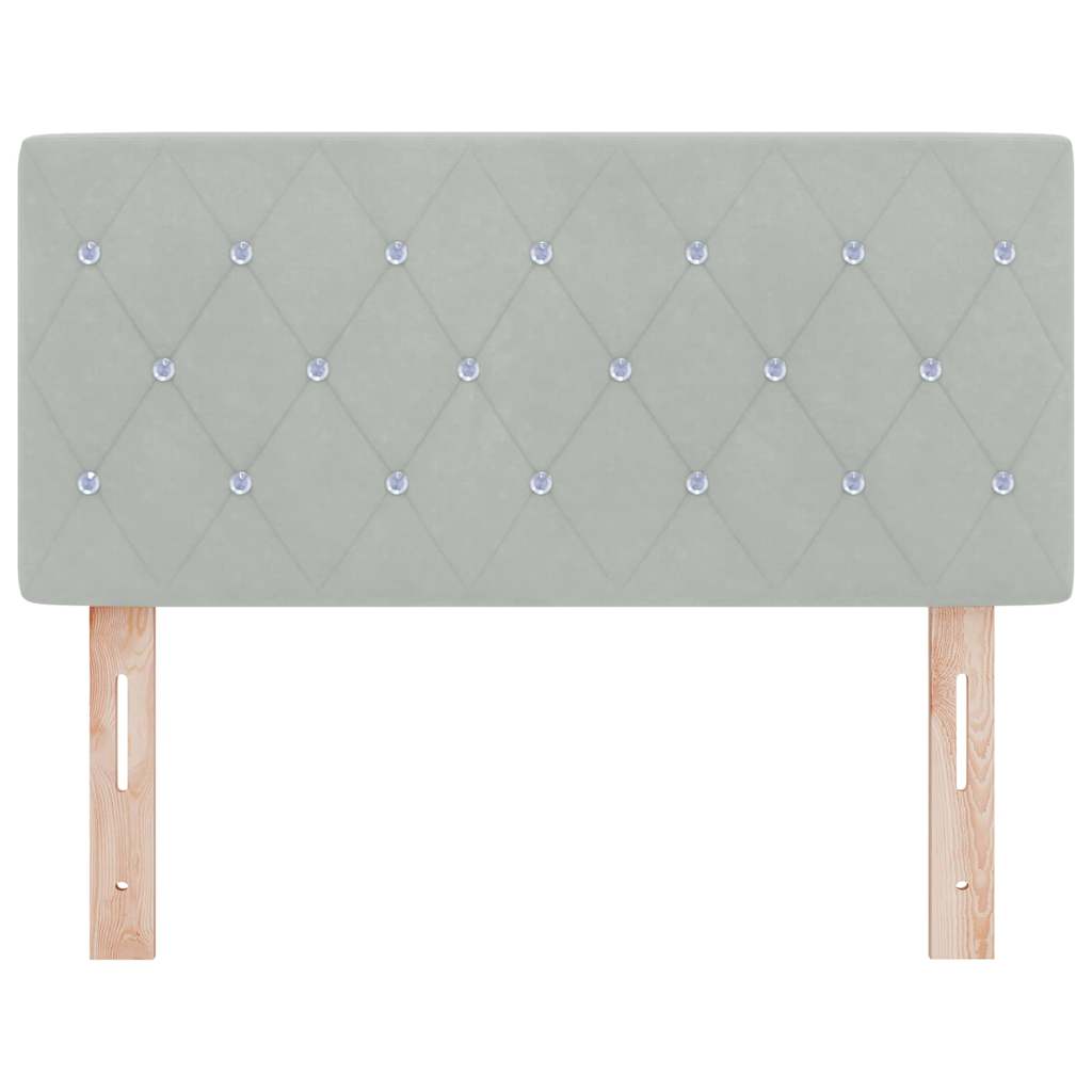 Bársony Fejtámla Argyle fejtámlával Világosszürke 90 cm Bársony
