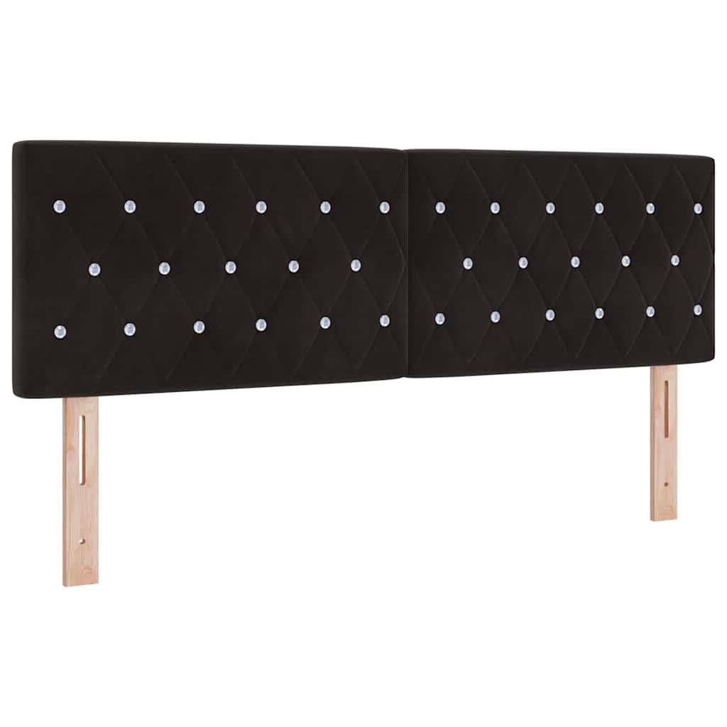 Bársony Fejtámla Argyle fejtámlával Kézi Fekete 140 cm Bársony