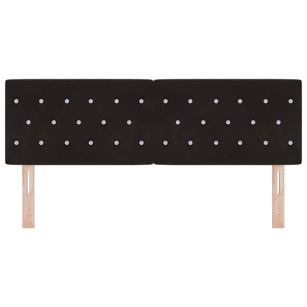Bársony Fejtámla Argyle fejtámlával Kézi Fekete 140 cm Bársony