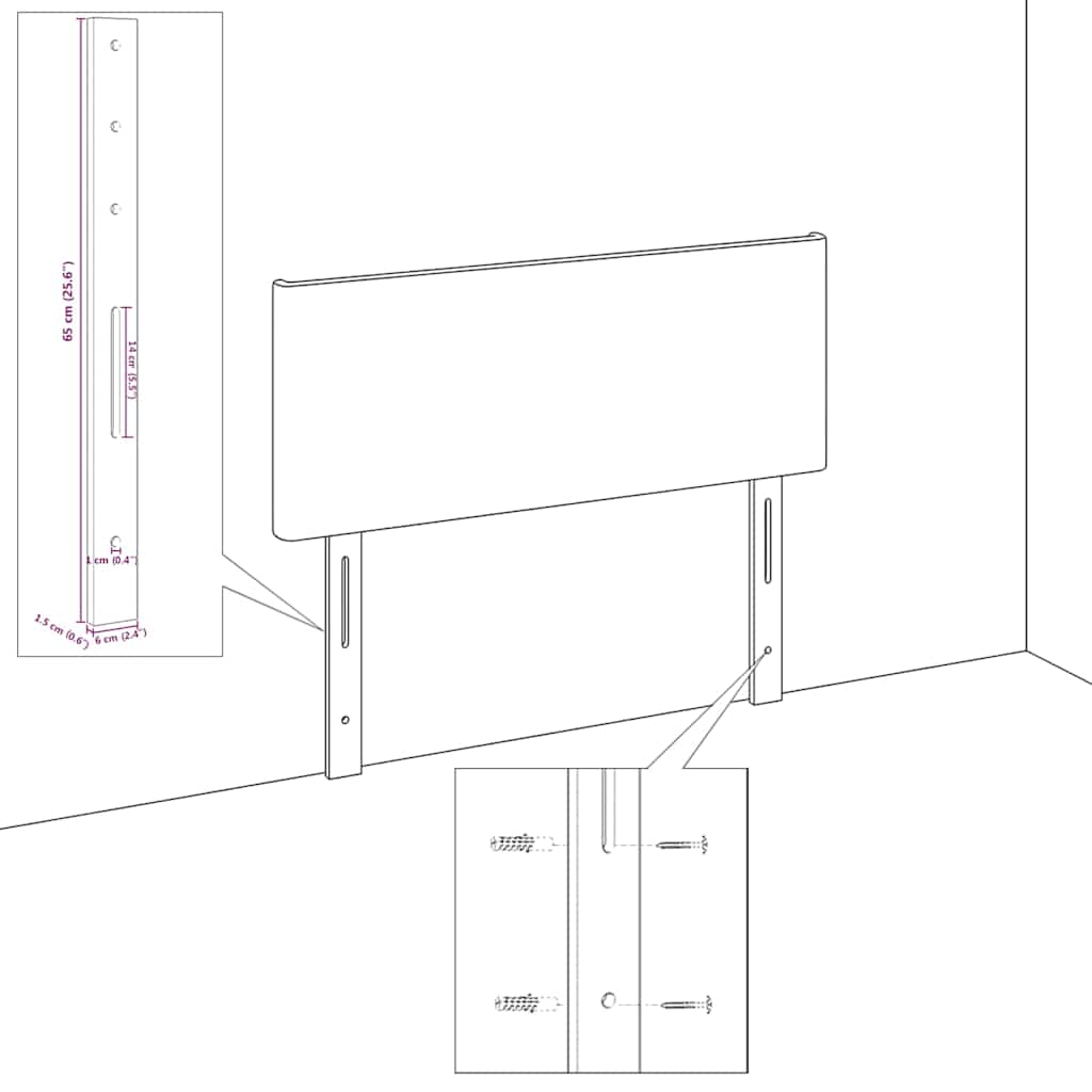 Bársony Fejtámla Argyle fejtámlával Kézi Fekete 140 cm Bársony