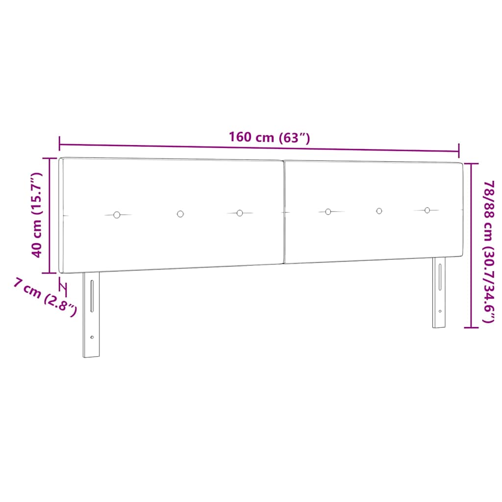 Fejtámla Falra szerelhető fejtámlával Rózsaszín 160 cm Bársony