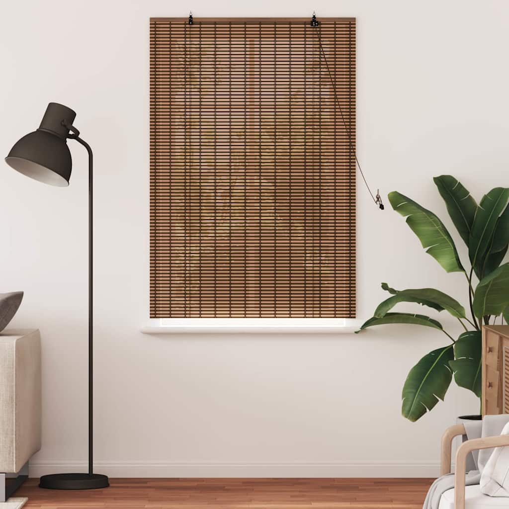 Ablak Függöny Geometrikus Barna 100 x 160 cm bambusz