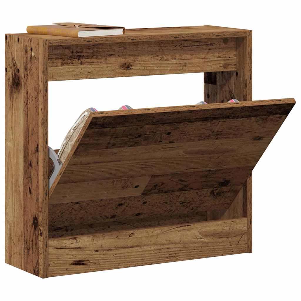 Cipőszekrény tárolóval ajtóval Öreg fa 60 x 21 x 57 cm Faanyag