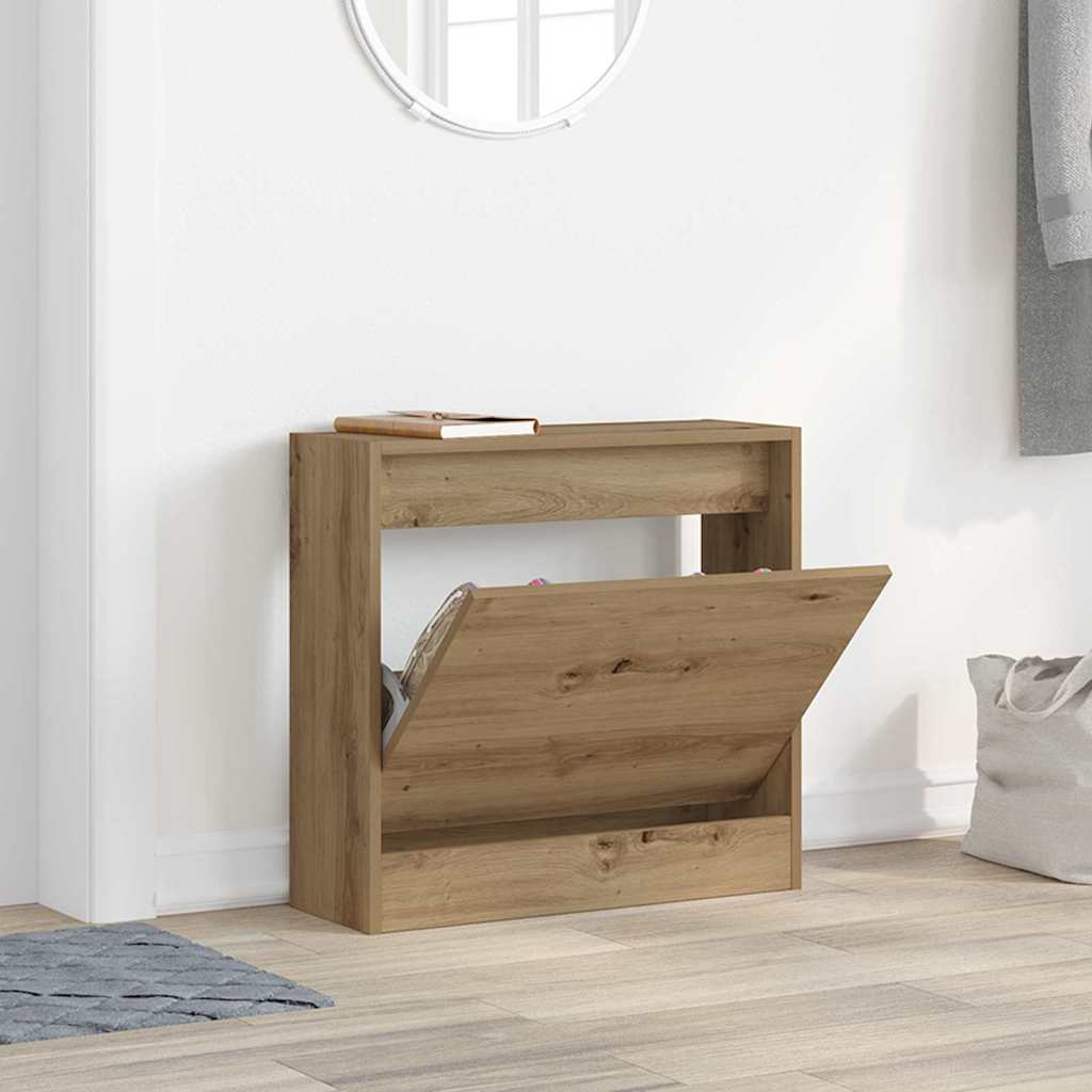 Cipőszekrény tárolóval kézműves tölgy 60 x 21 x 57 cm Faanyag