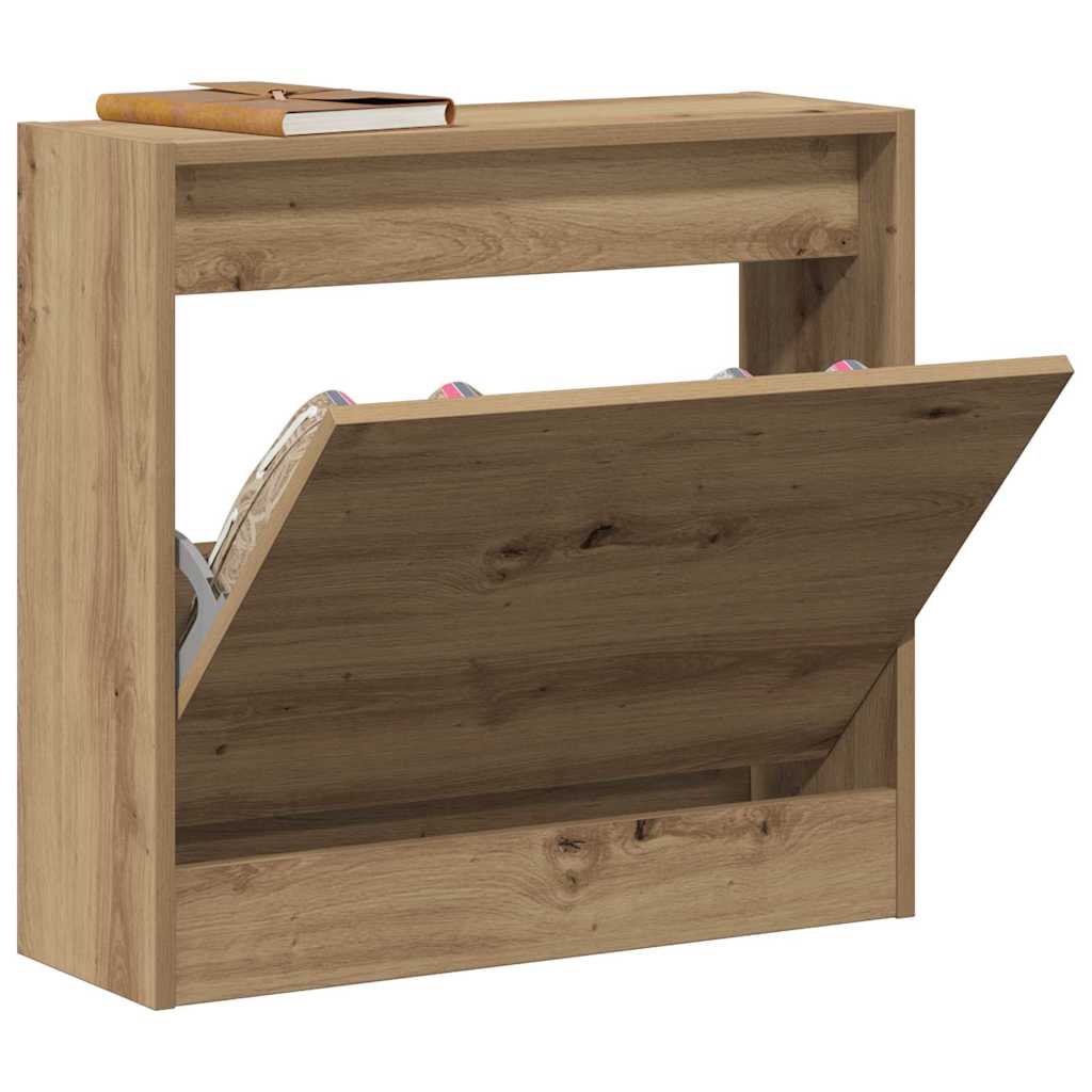Cipőszekrény tárolóval kézműves tölgy 60 x 21 x 57 cm Faanyag
