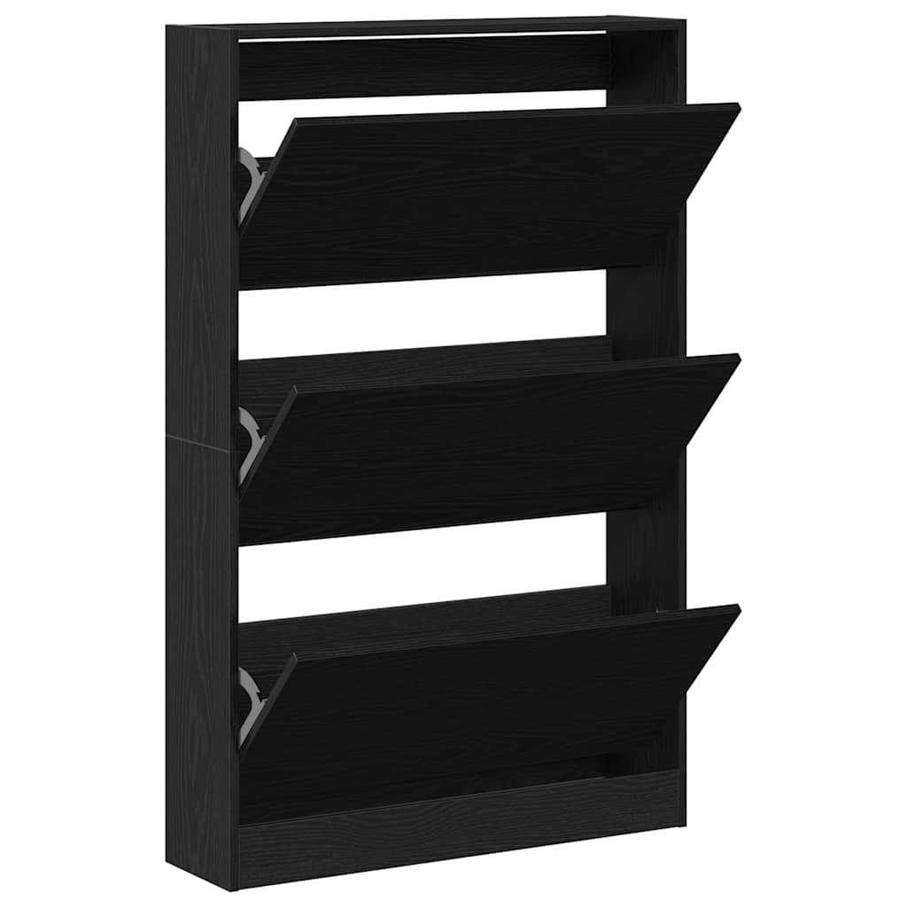 Cipőszekrény tárolóval Musta tammi 80 x 21 x 125.5 cm Faanyag