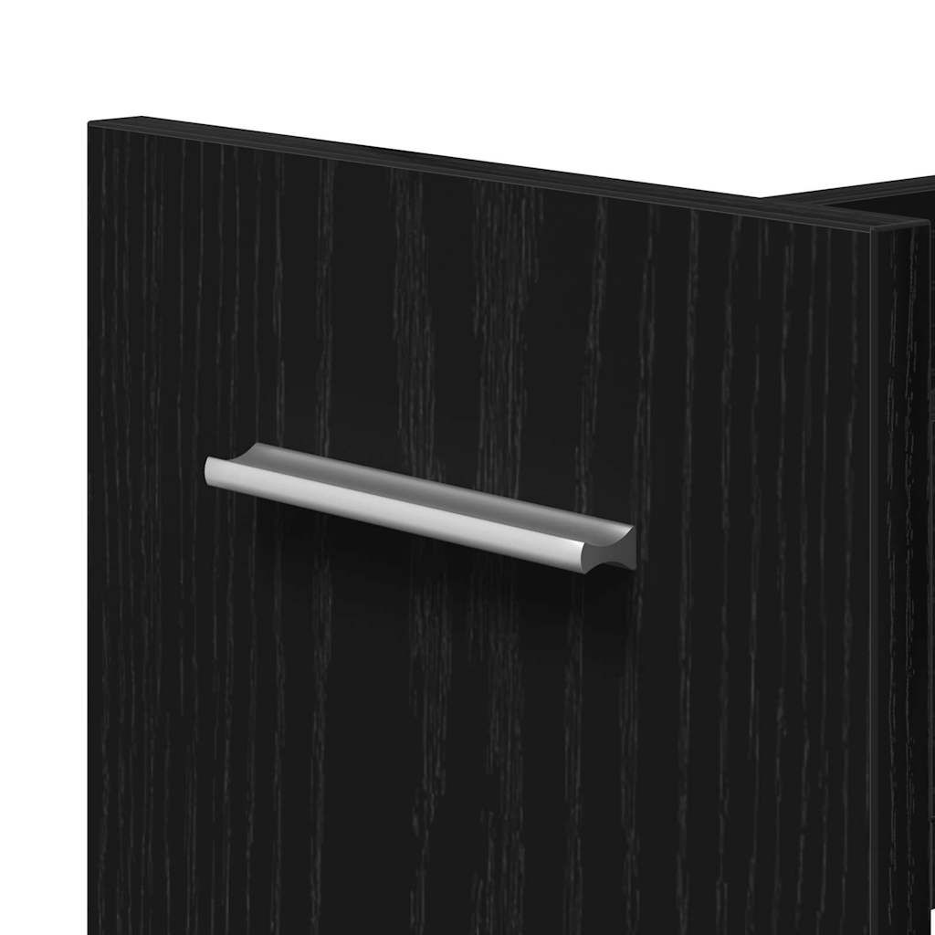 Cabinet kerékkel Musta tammi 60 x 22 x 79 cm Faanyag