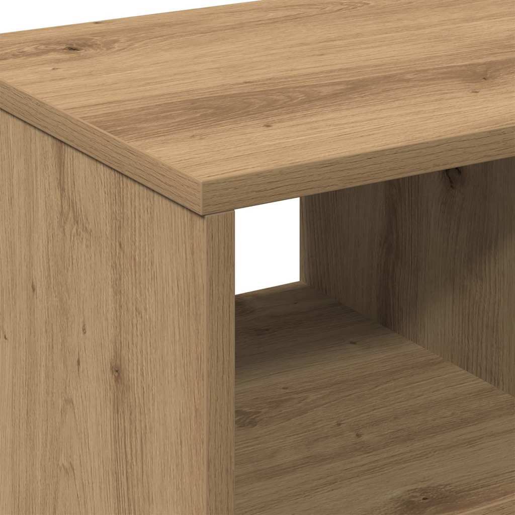 Oldalasztal polcokkal kézműves tölgy 50 x 30 x 55 cm Faanyag