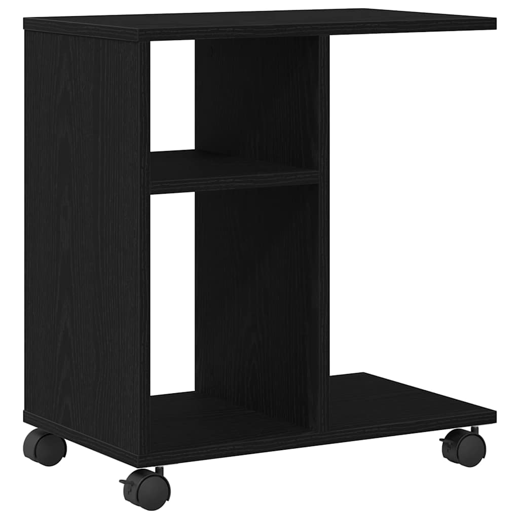 Oldalasztal polcokkal Musta tammi 50 x 30 x 55 cm Faanyag