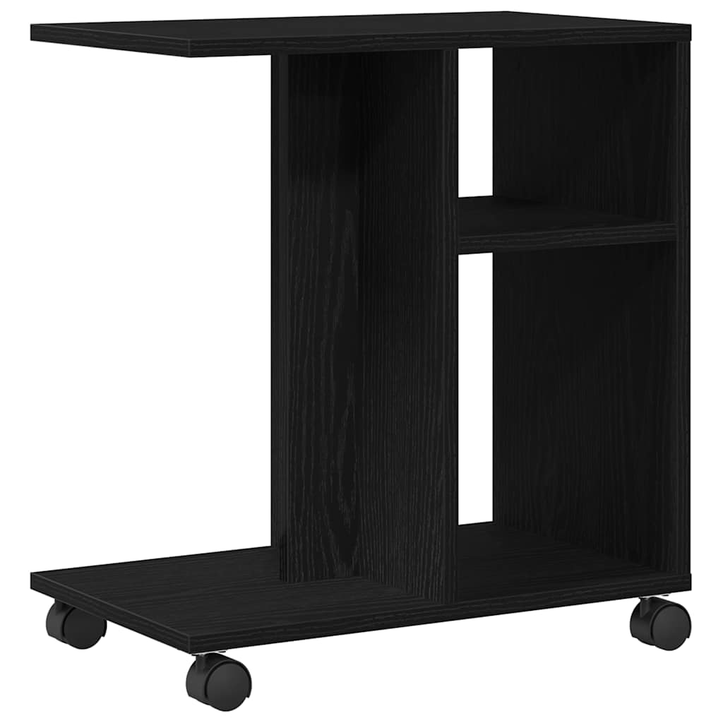 Oldalasztal polcokkal Musta tammi 50 x 30 x 55 cm Faanyag
