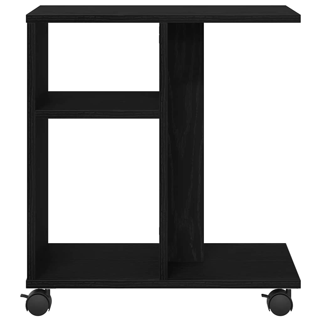 Oldalasztal polcokkal Musta tammi 50 x 30 x 55 cm Faanyag