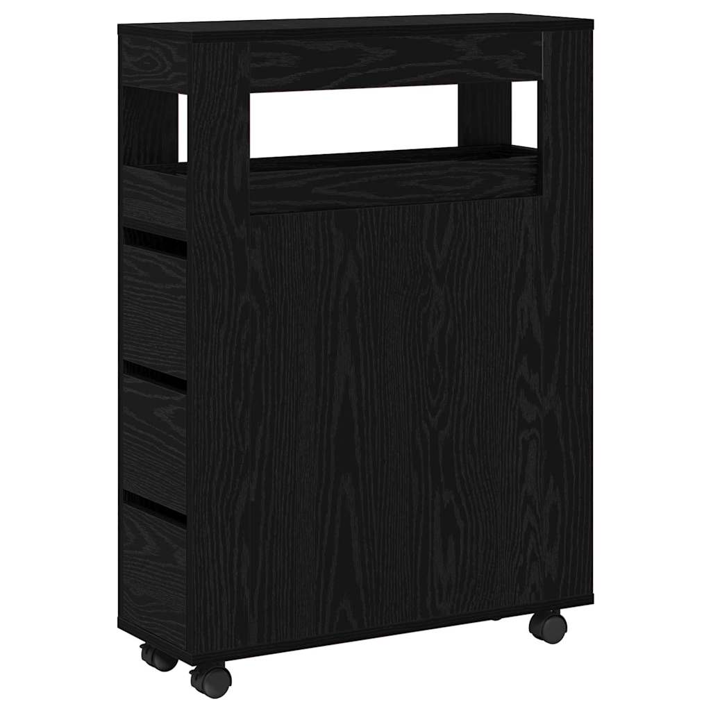 Keskeny Fürdőszoba Szekrény Musta tammi 65 x 23 x 87 cm Faanyag
