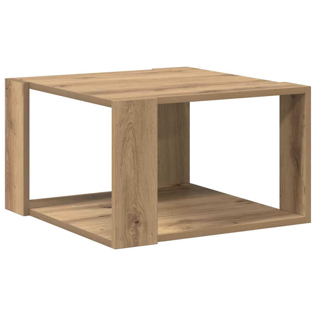 Dohányzóasztal kézműves tölgy 51.5 x 51.5 x 30 cm Faanyag