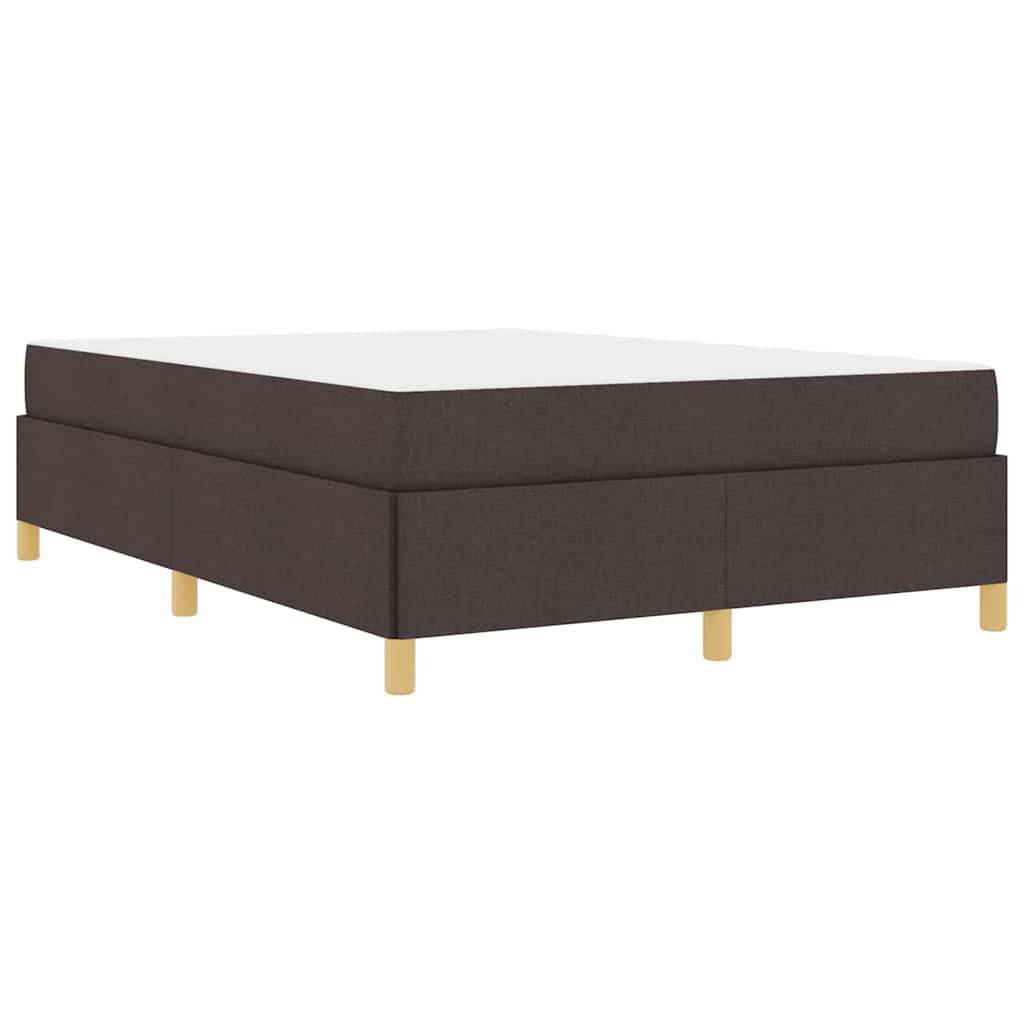 Boxrugós ágy matracmal Sötétbarna és fehér 160 x 200 cm szövet
