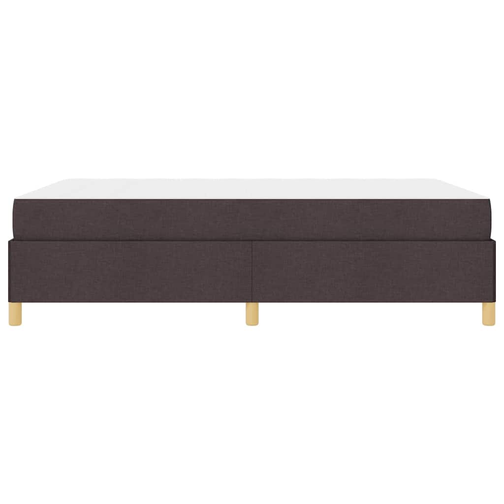Boxrugós ágy matracmal Sötétbarna és fehér 160 x 200 cm szövet