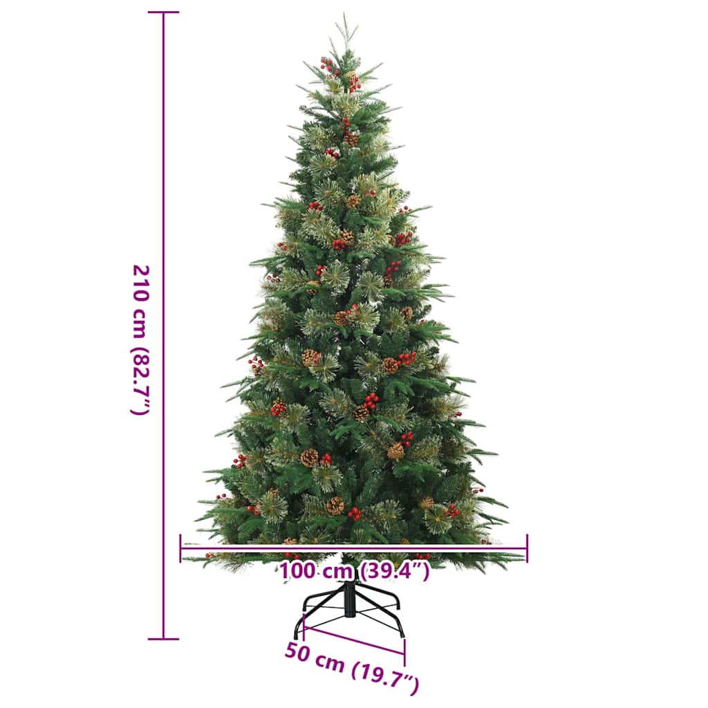 Műanyag Hajtogatós Karácsonyfa Zöld 210 cm PVC, PE és acél