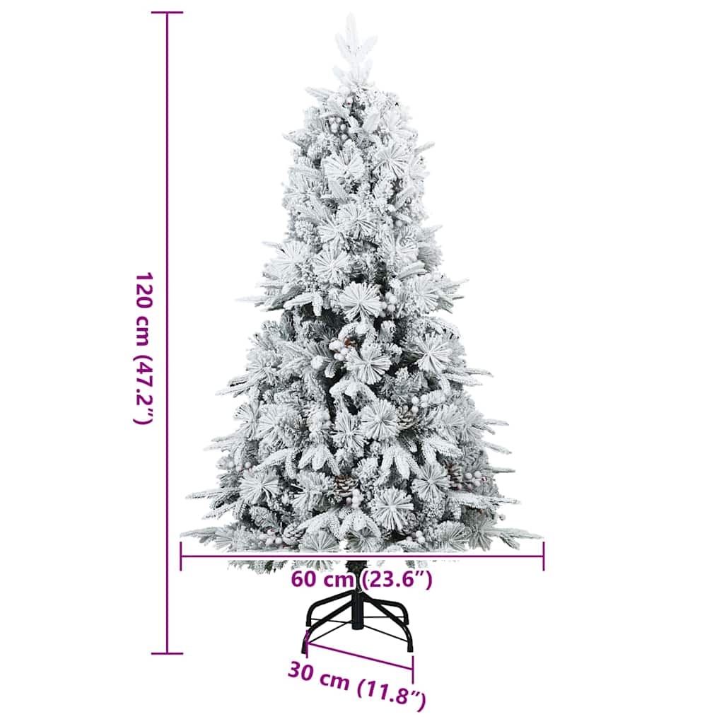 Műanyag Hajtogatós Karácsonyfa állvánnyal Zöld és fehér 120 cm