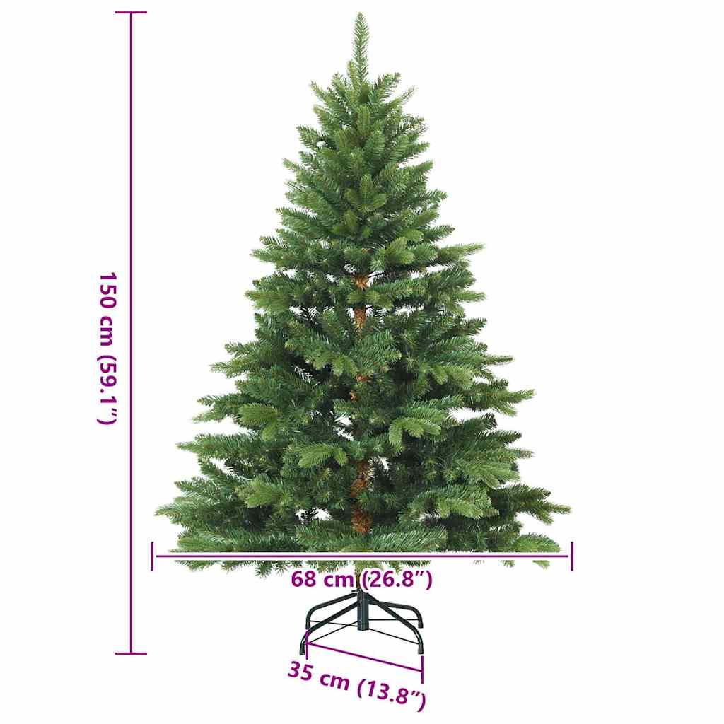 Műanyag Hajtogatós Karácsonyfa Zöld 150 cm PVC, PE és acél