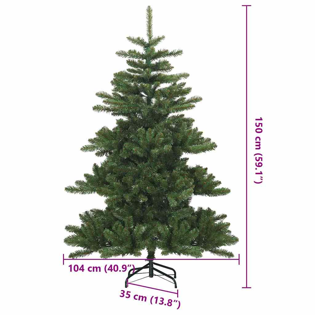 Műanyag Hajtogatós Karácsonyfa állvánnyal Zöld 150 cm PVC, acél
