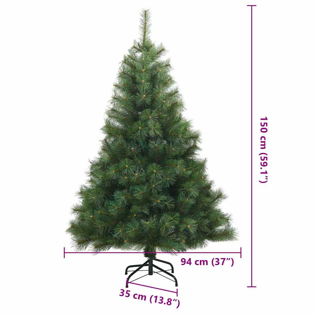 Műanyag Hajtogatós Karácsonyfa állvánnyal Zöld 150 cm PVC, acél