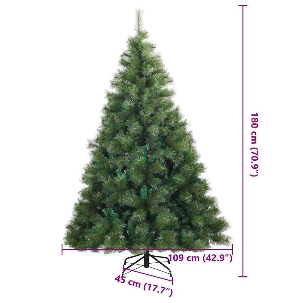 Műanyag Hajtogatós Karácsonyfa állvánnyal Zöld 180 cm PVC, acél