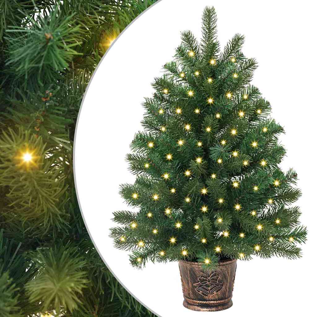Mű karácsonyfa 150 LED-del állvánnyal Zöld 65 cm PE és PVC