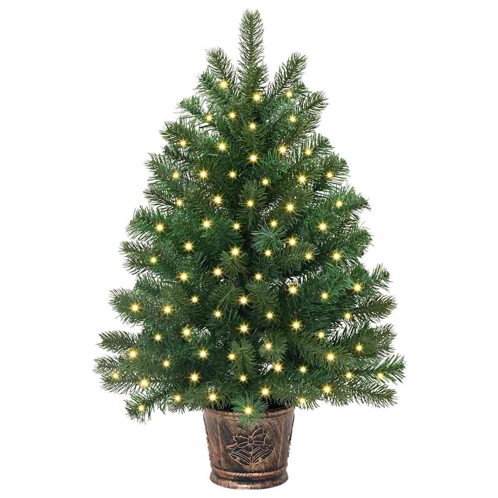 Mű karácsonyfa 150 LED-del állvánnyal Zöld 65 cm PE és PVC