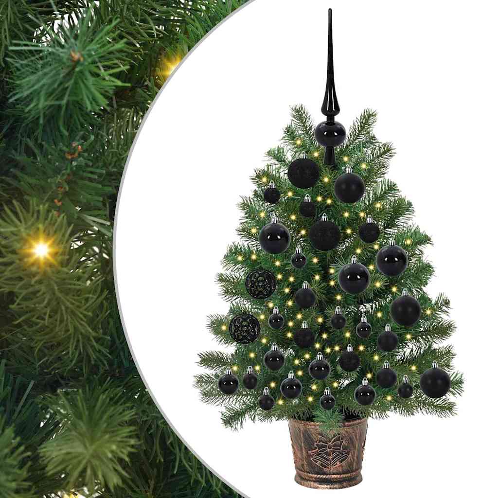 Mű karácsonyfa 150 LED-del állvánnyal Zöld 75 cm PE és PVC