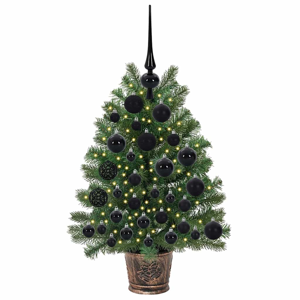 Mű karácsonyfa 150 LED-del állvánnyal Zöld 75 cm PE és PVC