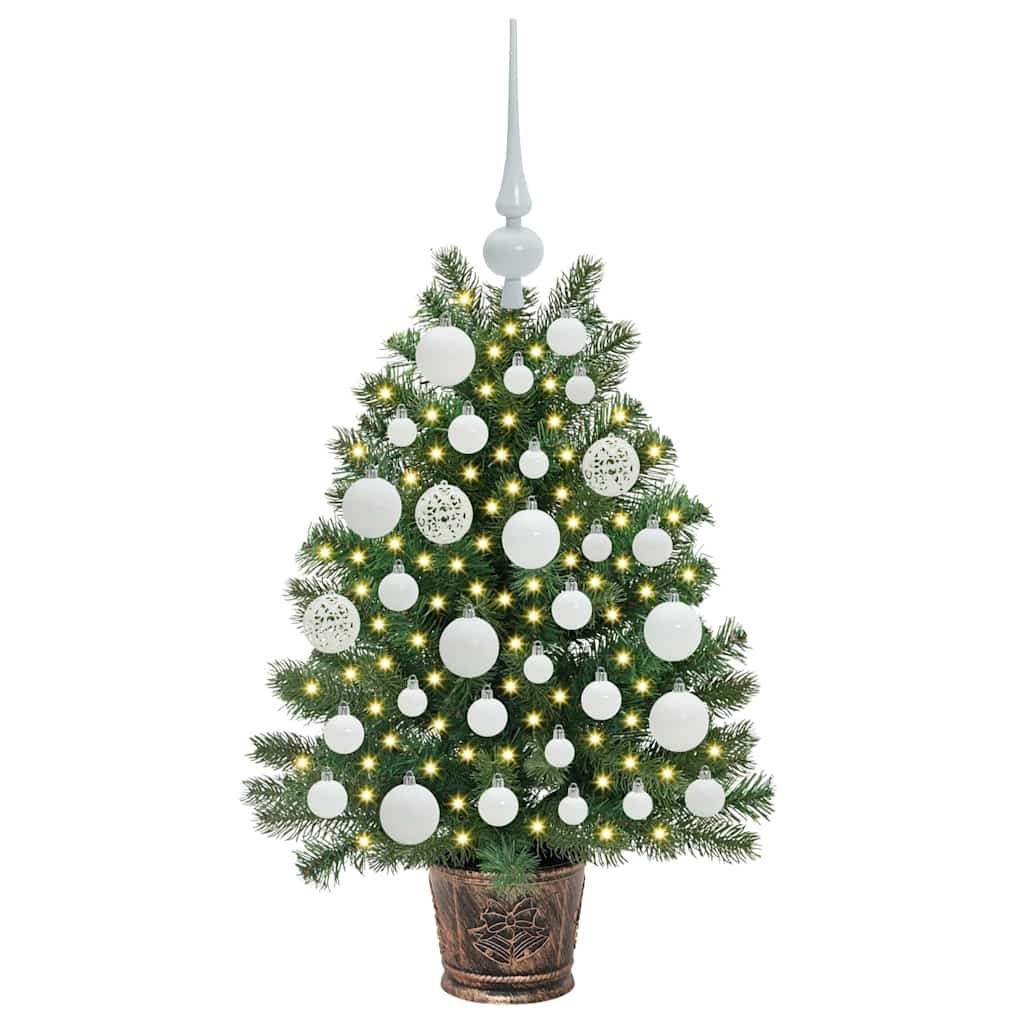 Mű karácsonyfa 150 LED-del állvánnyal Zöld 75 cm PE és PVC