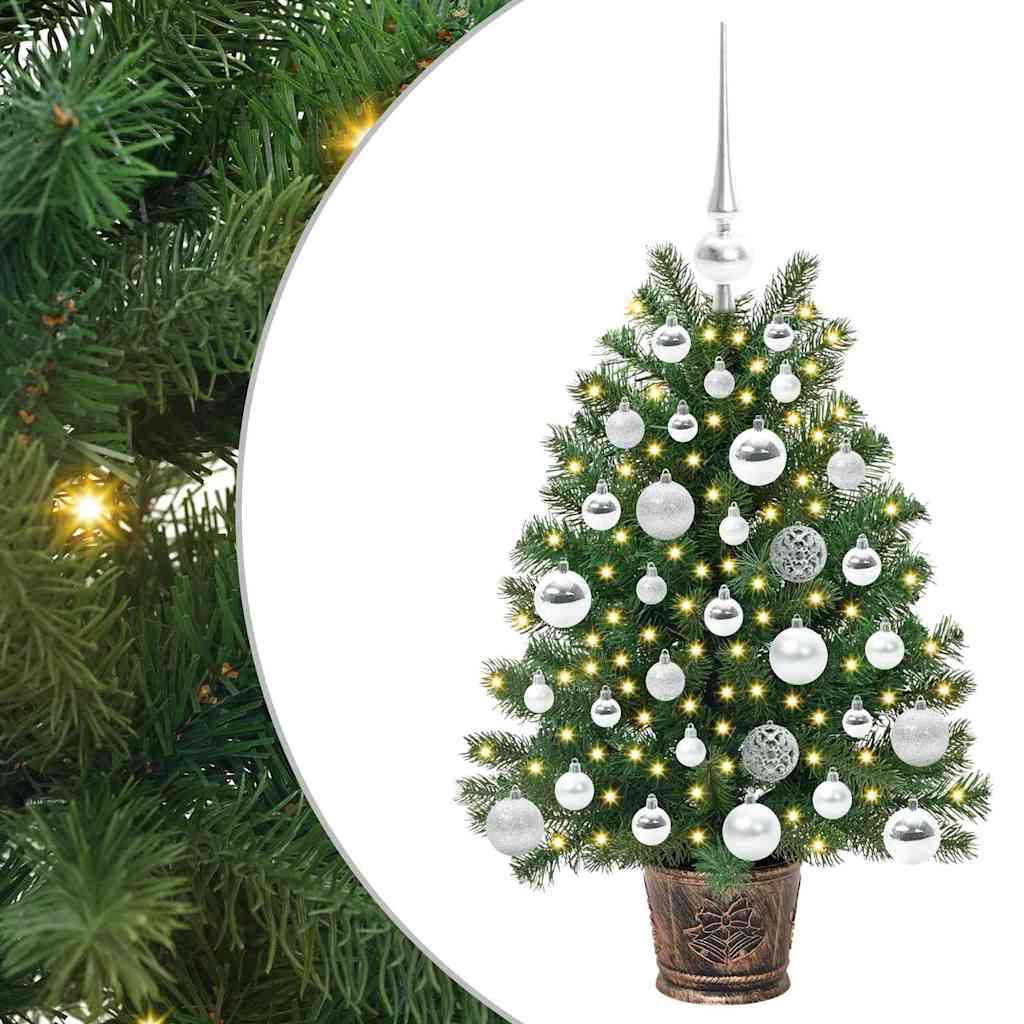 Mű karácsonyfa 150 LED-del állvánnyal Zöld 75 cm PE és PVC