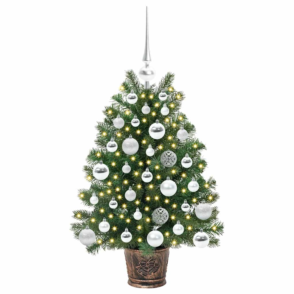 Mű karácsonyfa 150 LED-del állvánnyal Zöld 75 cm PE és PVC