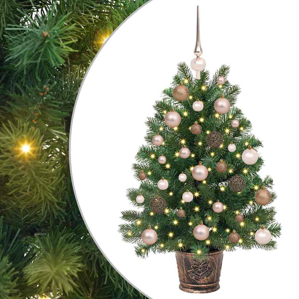 Mű karácsonyfa 150 LED-del állvánnyal Zöld 90 cm PE és PVC