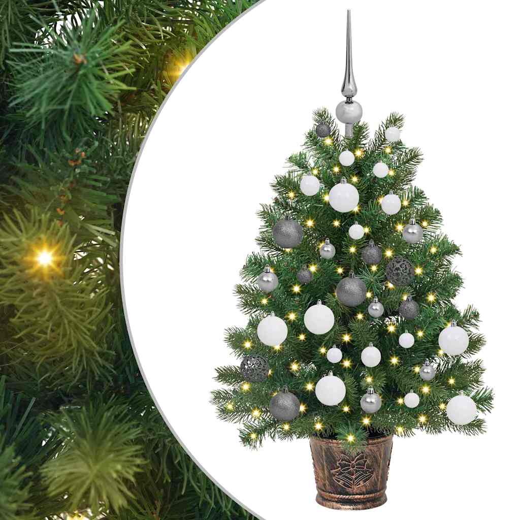 Mű karácsonyfa 150 LED-del állvánnyal Zöld 95 cm PE és PVC